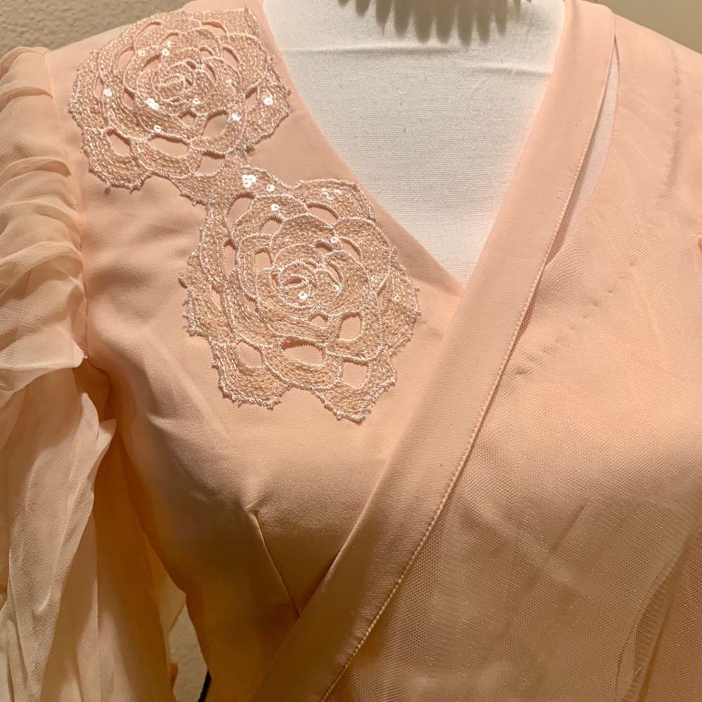Pink sequins floral lace lehenga lehnga - Picture 7 of 12